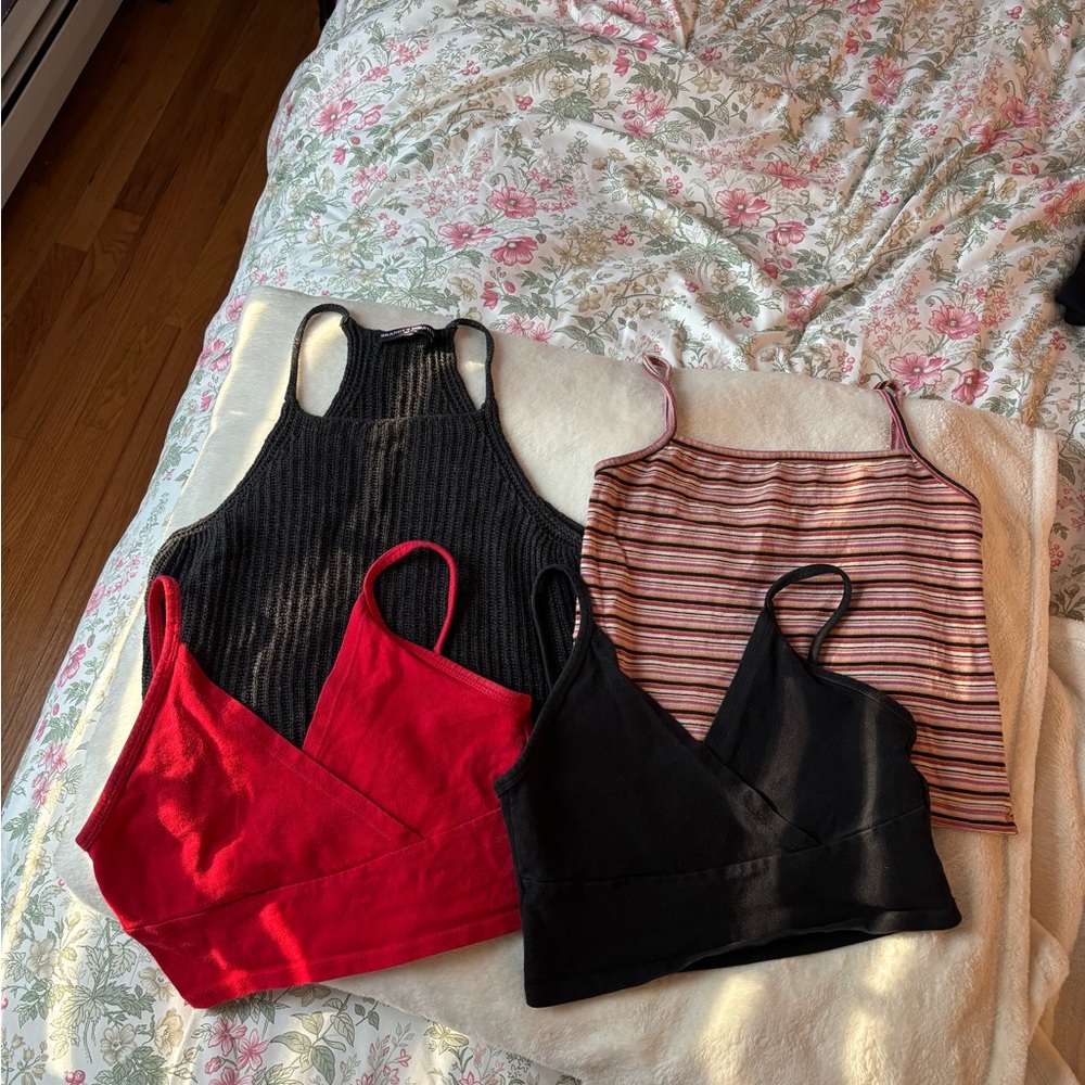Brandy Melville & John Galt Crop Top Bundle | 4 Essential Summer Tops OS